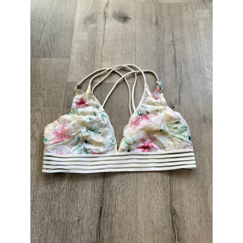 Victoria’s Secret PINK Mesh Floral Bralette Size Medium